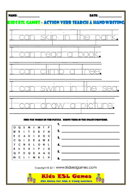 handwriting and colouring worksheets for efl practice